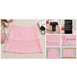 BCX Scalloped Tiered Mini Skirt Womens 9 Pink Coquette‎ Y2K Pastel